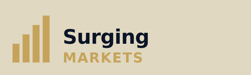 Surging Markets logo on light